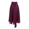 Ipanomi Women's Pink / Purple Long Cloche Skirt With High Waist Made Of Violet Tana Lawn Cotton In Pink/purple