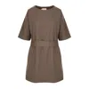 Ipanomi Women's Raglan Sleeve Cotton Twill Midi Dress - Grey In Grey