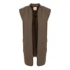 Ipanomi Women's Straight-fit Cotton Twill Vest Minimalist Design With Mandarin Collar And Pockets Grey In Grey