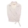 Ipanomi Women's Waist Cord Linen Crop Top White In White