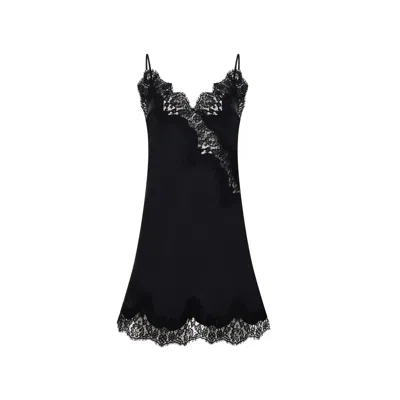 Ipekkiramer Women's Diamond Silk Long Chemise Black