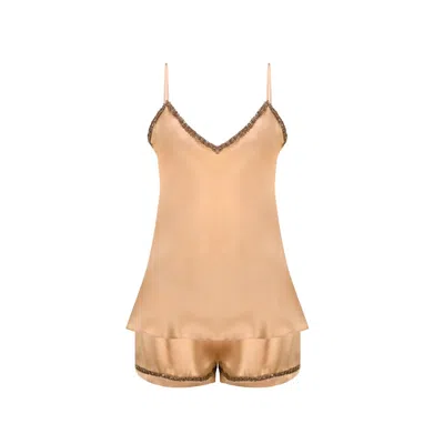 Ipekkiramer Women's Gold Silk Babydoll