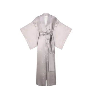 Ipekkiramer Women's Grey Shangay Silk Kimono Gray
