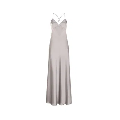 Ipekkiramer Women's Grey Soprano Silk Long Chemise Gray