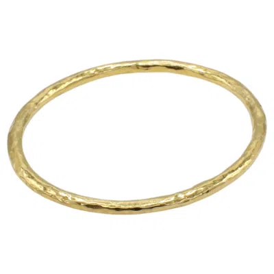 Pre-owned Ippolita 18 Karat Yellow Gold Classico Oval Hammered Bangled Bracelet 4mm