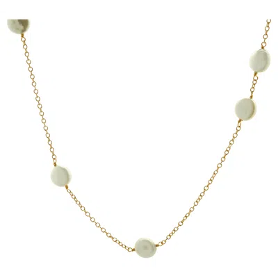 Pre-owned Ippolita 18 Karat Yellow Gold Coin Pearl Station Necklace