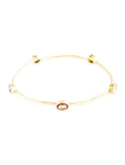 Pre-owned Ippolita 18k 3.24ctw Sapphire Rock Candy Station Bracelet, 7.5" In Multi