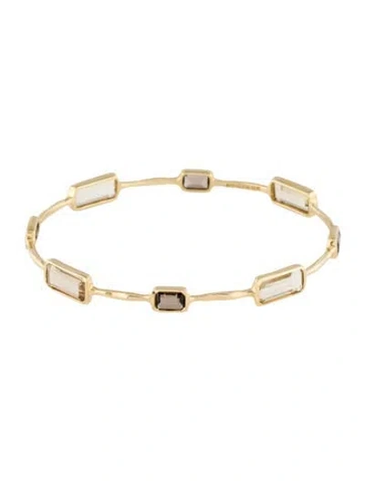Pre-owned Ippolita 18k 8.86ctw Quartz Gelato 8-stone Bangle Bracelet, 7.75" In Multi