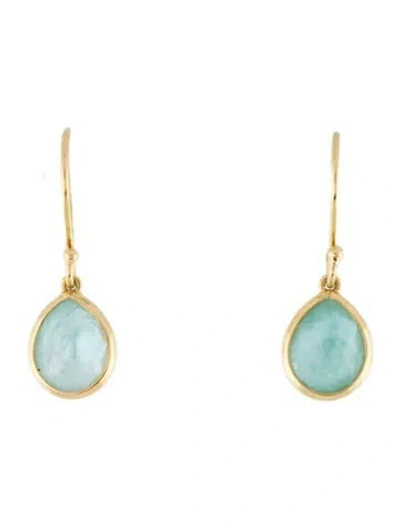 Pre-owned Ippolita 18k Amazonite Quartz Doublet Drop Earrings In Multi