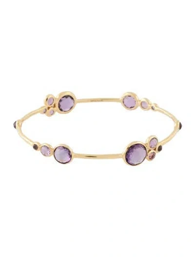 Pre-owned Ippolita 18k Amethyst Bangle Bracelet, 7.75" In Multi