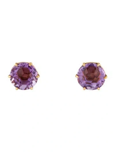 Pre-owned Ippolita 18k Amethyst Rock Candy Medium Stud Earrings In Multi