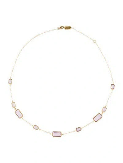 Pre-owned Ippolita 18k Amethyst Rock Candy Station Necklace, 20" In Multi