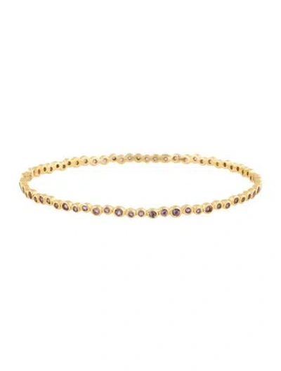 Pre-owned Ippolita 18k Amethyst Starlet Bangle Bracelet, 7.75" In Multicolor