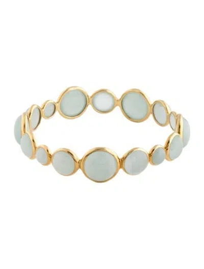 Pre-owned Ippolita 18k Aquamarine Lollipop Bangle Bracelet, 7.5" In Multicolor
