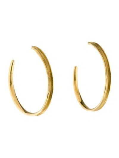 Pre-owned Ippolita 18k Brushed Hoop Earrings In Multi
