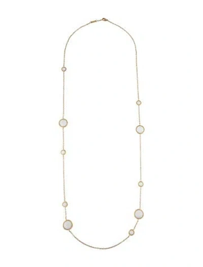 Pre-owned Ippolita 18k Chalcedony Lollipop Long Station Necklace, 37" In Multicolor