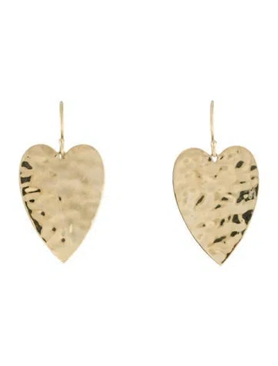 Pre-owned Ippolita 18k Classico Crinkle Large Heart Drop Earrings In Multi