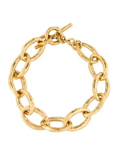 Pre-owned Ippolita 18k Classico Hammered Bastille Link Bracelet, 7" In Multicolor