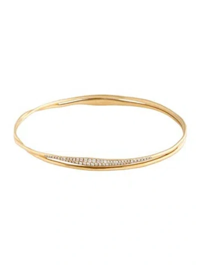 Pre-owned Ippolita 18k Diamond Bangle Bracelet, 7.5" In Multicolor