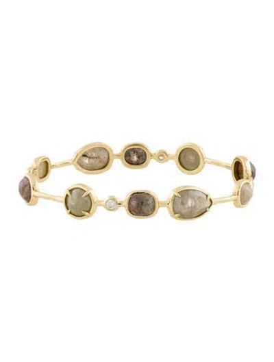 Pre-owned Ippolita 18k Diamond Bangle Bracelet, 7.75" In Multi
