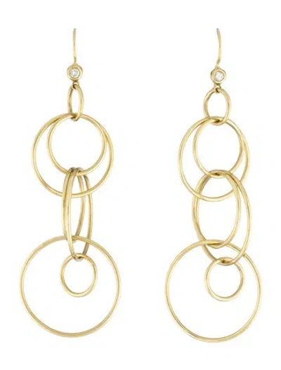 Pre-owned Ippolita 18k Diamond Classico Mini Jet Set Drop Earrings In Multicolor
