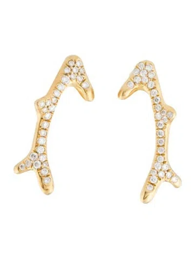 Pre-owned Ippolita 18k Diamond Coral Reef Stud Earrings In Multi