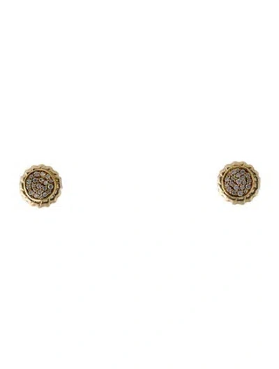 Pre-owned Ippolita 18k Diamond Disc Stud Earrings In Multi