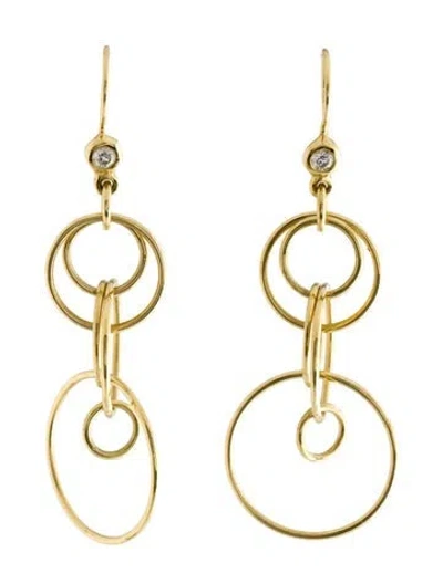 Pre-owned Ippolita 18k Diamond Mini Jet Set Classico Drop Earrings In Multi