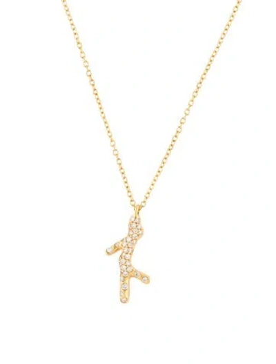 Pre-owned Ippolita 18k Diamond Mini Reef Branch Pendant Necklace, 18" In Multi