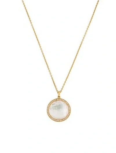 Pre-owned Ippolita 18k Diamond, Mother Of Pearl & Quartz Medium Lollipop® Pendant Necklace, 18" In Multi