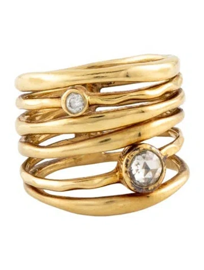 Pre-owned Ippolita 18k Diamond Movie Star Band Ring In Multi