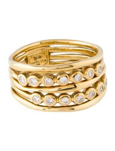 Pre-owned Ippolita 18k Diamond Multi-row Band In Multicolor