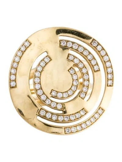 Pre-owned Ippolita 18k Diamond Senso Large Cut Out Ring In Multicolor