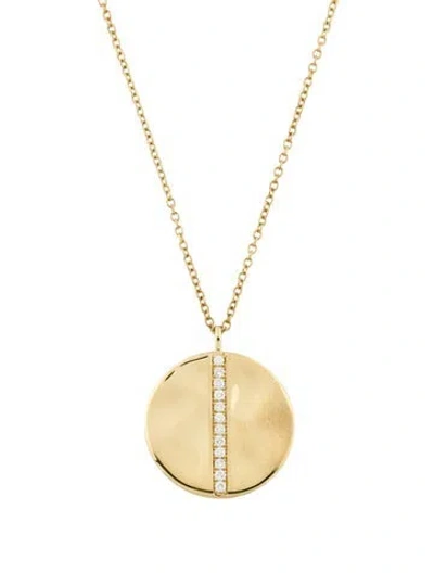 Pre-owned Ippolita 18k Diamond Senso Large Disc Pendant Necklace W/ Tags, 20" In Multi