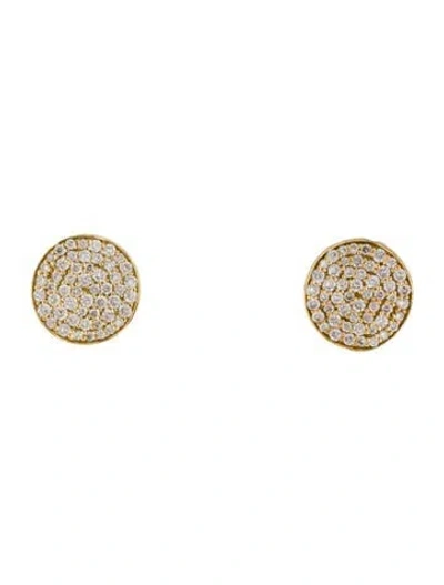 Pre-owned Ippolita 18k Diamond Small Flower Stud Earrings In Multi
