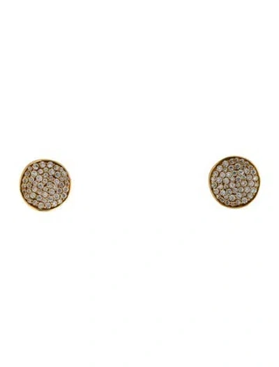 Pre-owned Ippolita 18k Diamond Small Flower Stud Earrings In Multicolor