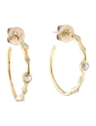 Pre-owned Ippolita 18k Diamond Starburst Hoop Earrings In Multi