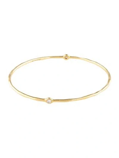 Pre-owned Ippolita 18k Diamond Stardust Bangle, 7.25" In Multicolor