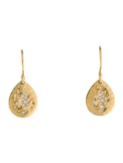 Pre-owned Ippolita 18k Diamond Stardust Crinkle Small Drop Earrings In Multi