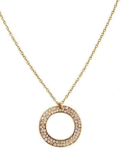 Pre-owned Ippolita 18k Diamond Stardust Medium Wavy Circle Necklace, 16.5" In Multicolor
