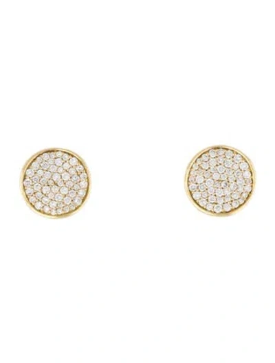 Pre-owned Ippolita 18k Diamond Stardust Small Flower Disc Stud Earrings In Multi