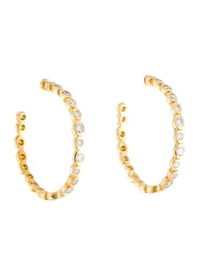 Pre-owned Ippolita 18k Diamond Stardust Starlet Hoop Earrings In Multi