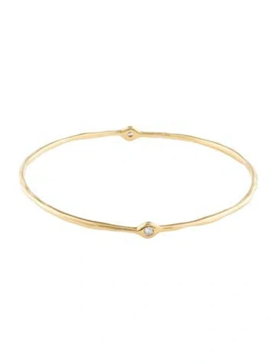 Pre-owned Ippolita 18k Diamond Stardust Superstar Bangle Bracelet, 7" In Multi