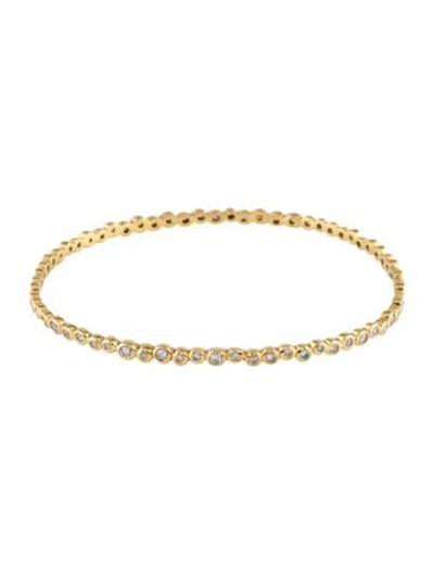 Pre-owned Ippolita 18k Diamond Starlet Bangle Bracelet, 8" In Multicolor