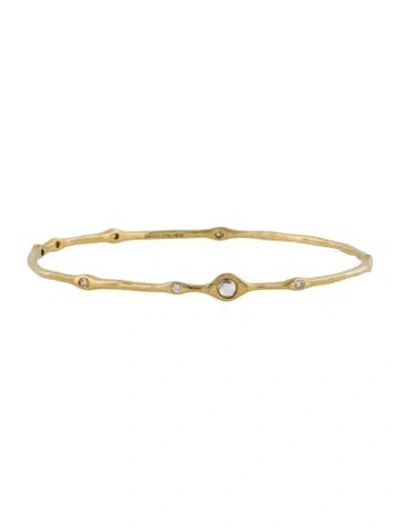 Pre-owned Ippolita 18k Diamond Superstar Bangle Bracelet, 7.5" In Multi