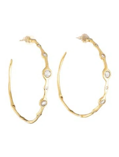 Pre-owned Ippolita 18k Diamond Superstar Hoop Earrings In Multicolor