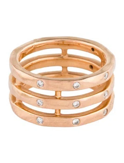 Pre-owned Ippolita 18k Diamond Triple Band In Multi