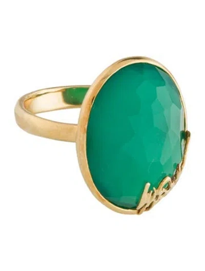 Pre-owned Ippolita 18k Dyed Chalcedony Cocktail Ring In Multi