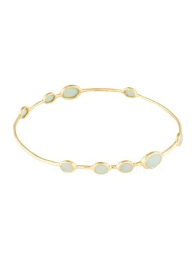 Pre-owned Ippolita 18k Dyed Quartzite Bangle Bracelet, 8.75" In Multi