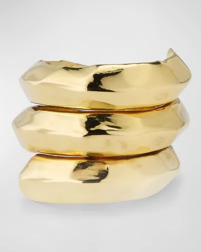 Ippolita 18k E. F. Classico Organic Surface Triple Wrap Knife-edge Ring In Gold
